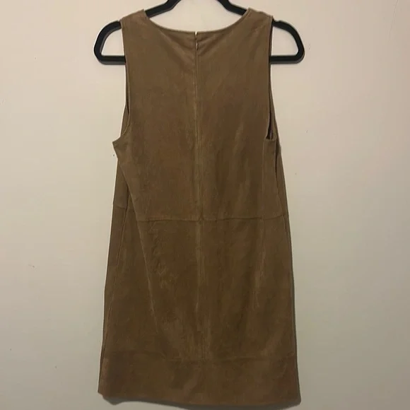 Abercrombie & Fitch Elegant Tan Sleeveless Dress Suede like Material size MT - Picture 4 of 5